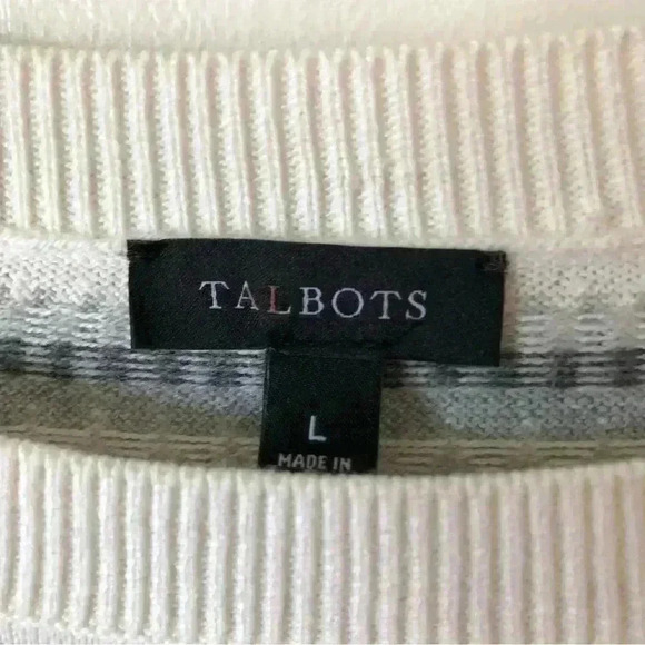 Talbots Lightweight Reindeer Cotton Blend Top Sweater Size L - Picture 2 of 9